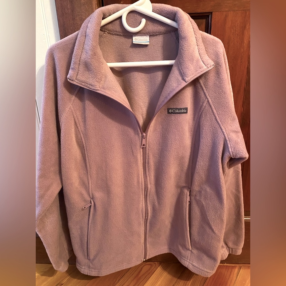 Columbia Light Pink Fleece Jacket size 1X